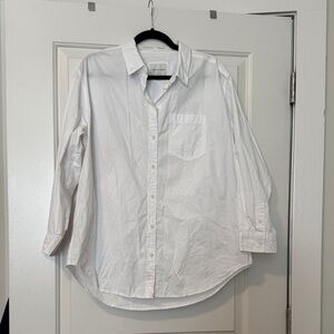 American Eagle Outfitters White Button-Down Women's Shirt